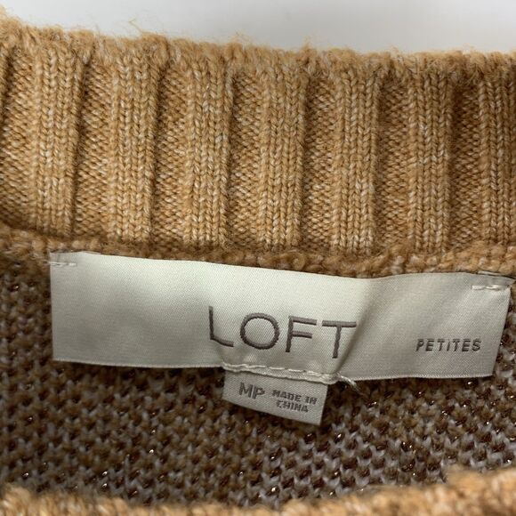 LOFT Shimmer Animal Print Mini Sweater Dress Size Medium Petite - Picture 11 of 12